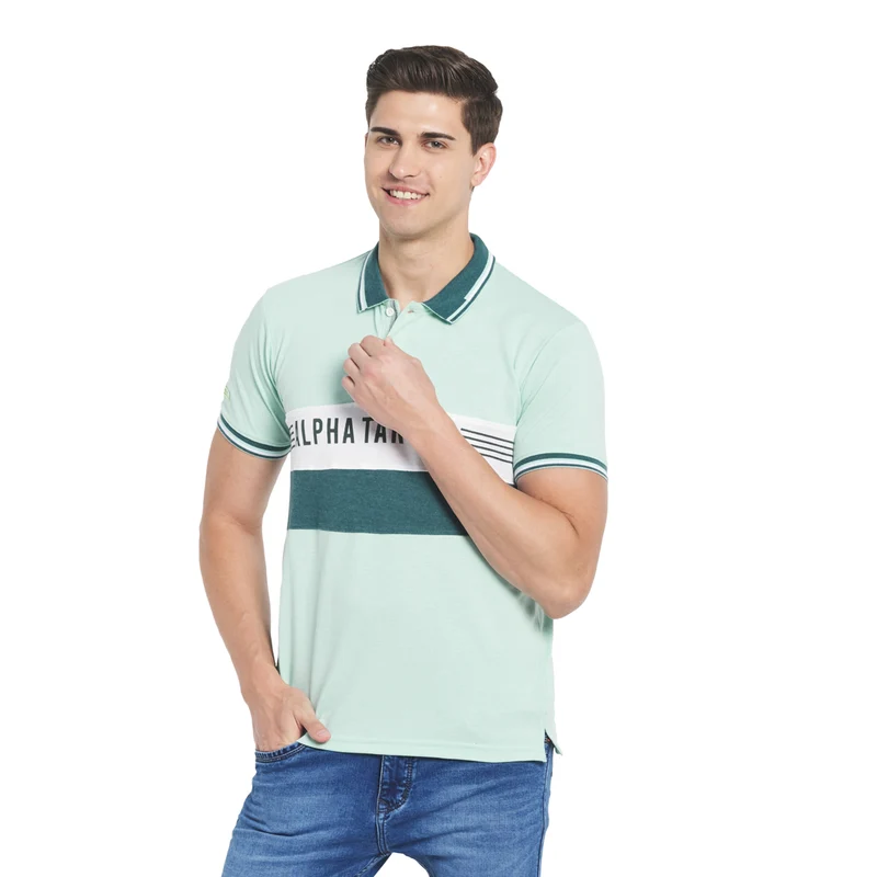 Duke Stardust Men Half Sleeve Cotton T-Shirt (LF5263) S / Sea Pearl / Striped