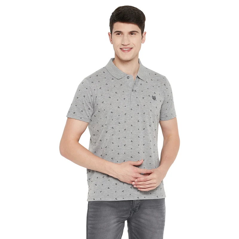 Duke Urban Men Half Sleeve Cotton T-shirt (ONSD46) M.Grey Melange / XXL / Printed