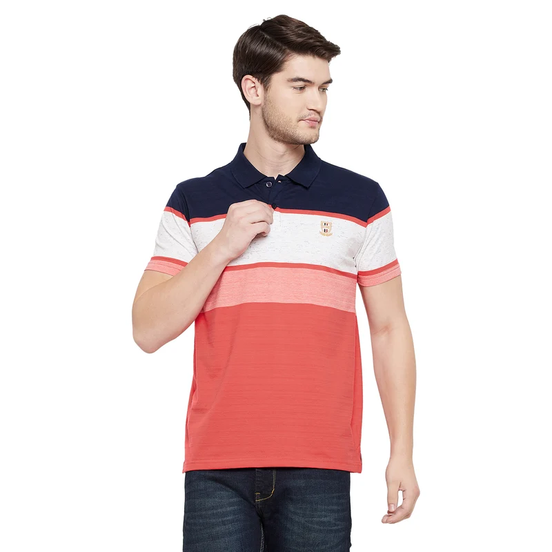 Duke Stardust Men Half Sleeve Cotton T-shirt (LF5374) XXL / D.Navy / Striped