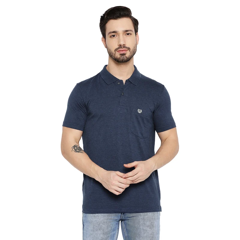 Duke Urban Men Half Sleeve Cotton T-shirt (SD43) XL / Navy Mix / Solid