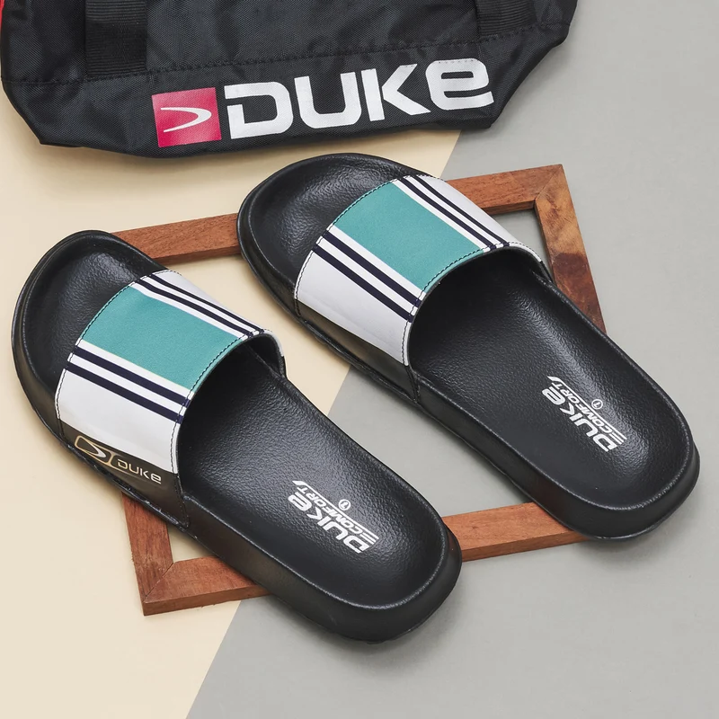 Duke Men Sliders (FWC6079) UK 8 / White Green / Printed