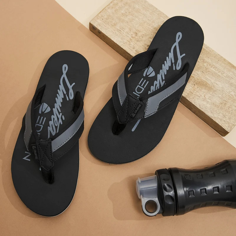 Duke Men Flip-flops (FWC6081) UK 7 / Black / Solid Contrast