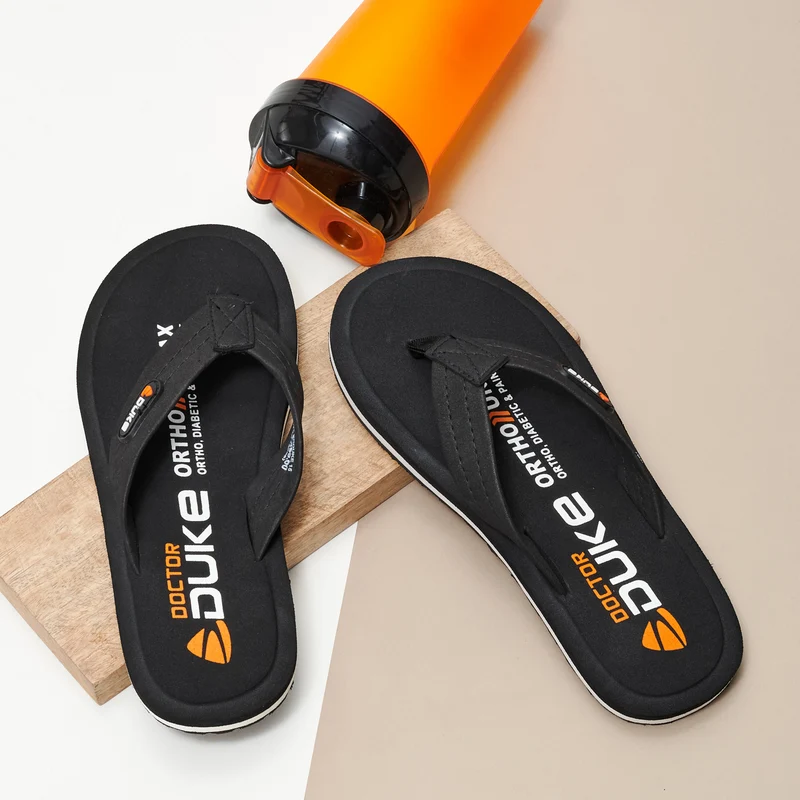 Duke Men Doctor Duke Flip-flops (DRDUKEBG) Black / UK 12 / Printed