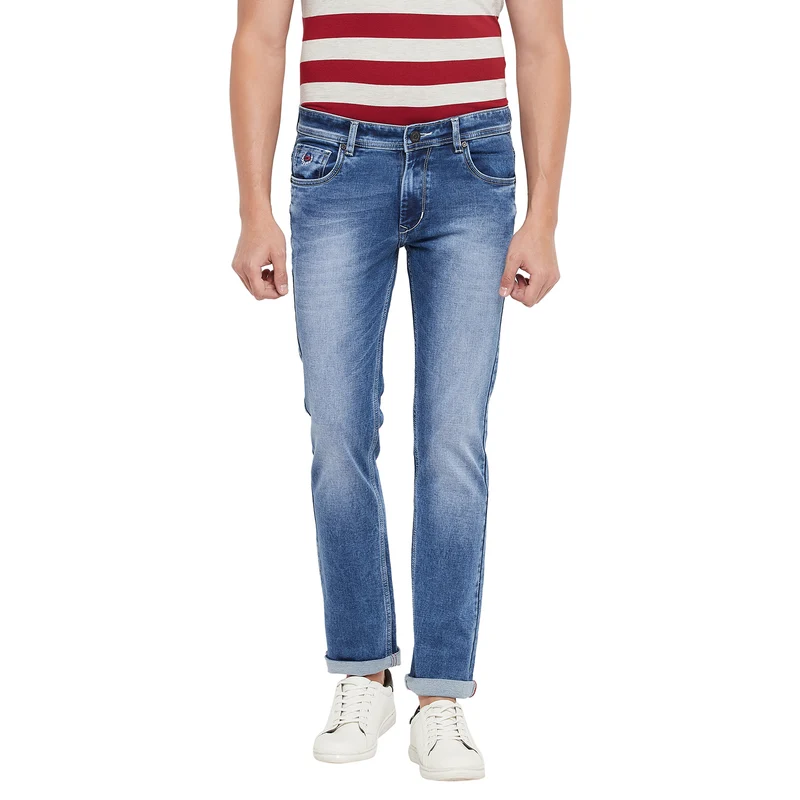 Duke Stardust Men Slim Fit Stretchable Jeans (SDD5242) L.Blue / 36 / Washed
