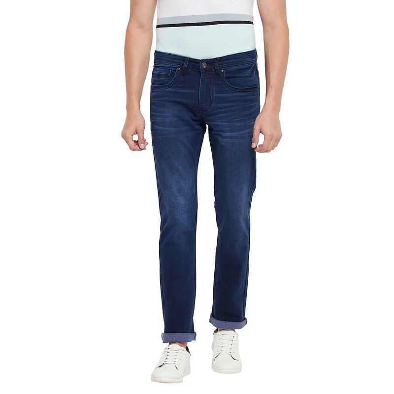 Duke Stardust Men Slim Fit Stretchable Jeans (SDD5238) Medium Blue / 38 / Washed