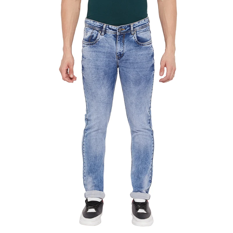 Duke Stardust Men Slim Fit Stretchable Jeans (SDD5264) Ice Blue / 30 / Washed