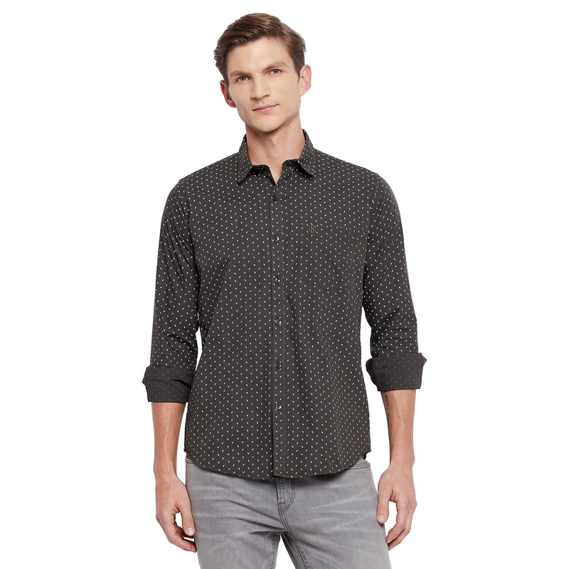 Duke Urban Men Full Sleeve Cotton Shirt (SDO7PRSF) XL / Bottle Green / Printed