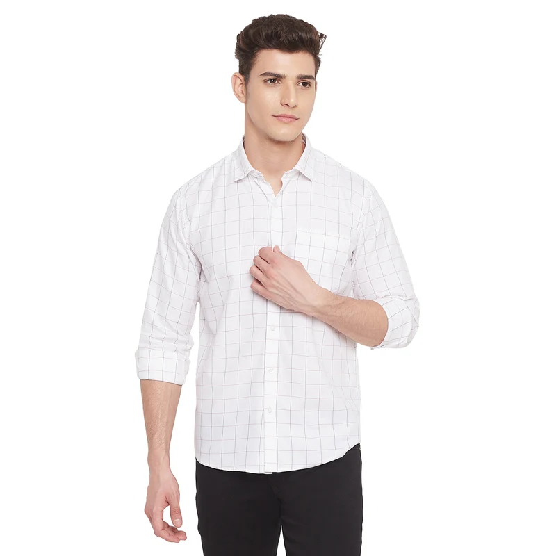 Duke Stardust Men Full Sleeve Cotton Shirt (SDO9CKTB) XL / White / Checkered