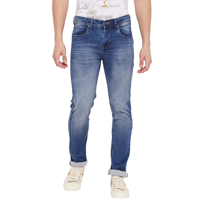 Duke Urban Men Slim Fit Stretchable Jeans (SDD5259) Tint Khaki / 38 / Washed