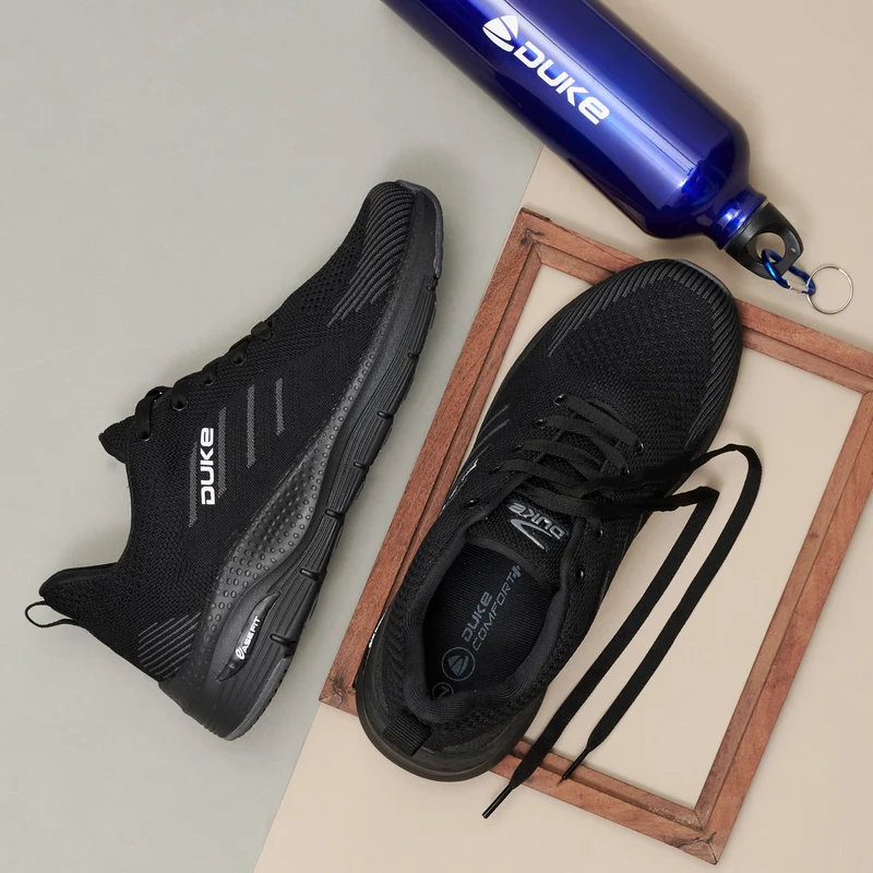 Duke Men Sports Shoes (FWOL1402) Black / UK 7 / Solid Contrast