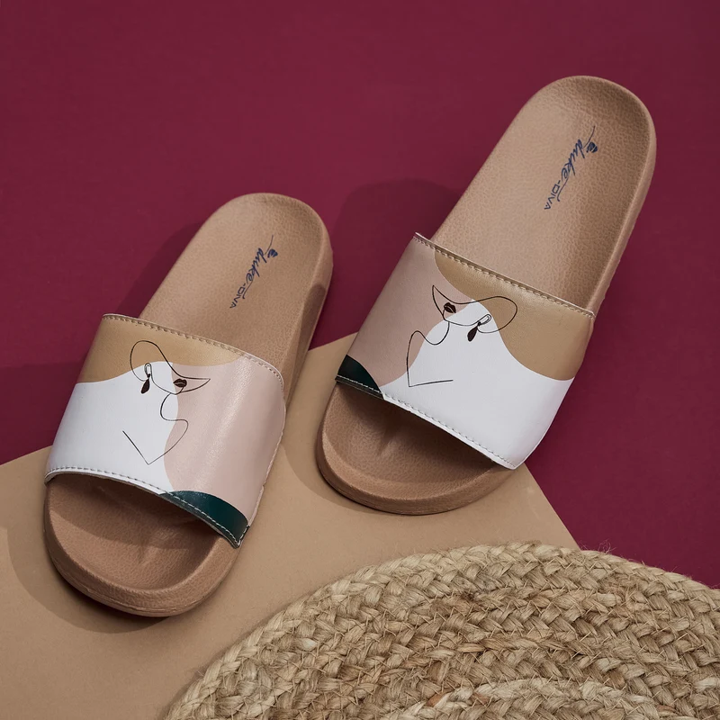 Duke Women Sliders (XFW0336) Peach / 8 UK / Colorblocked