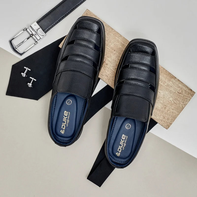 Duke Men Comfort Sandals (FWOL3311) 6 UK / Black / Solid Contrast
