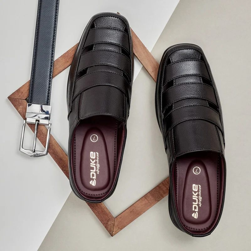 Duke Men Comfort Sandals (FWOL3311) 10 UK / D.Brown / Solid Contrast