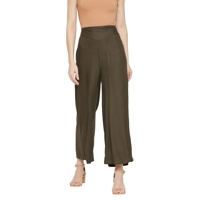 Duke Urban Women Regular Palazzo (SDX3904) XL / Olive / Solid