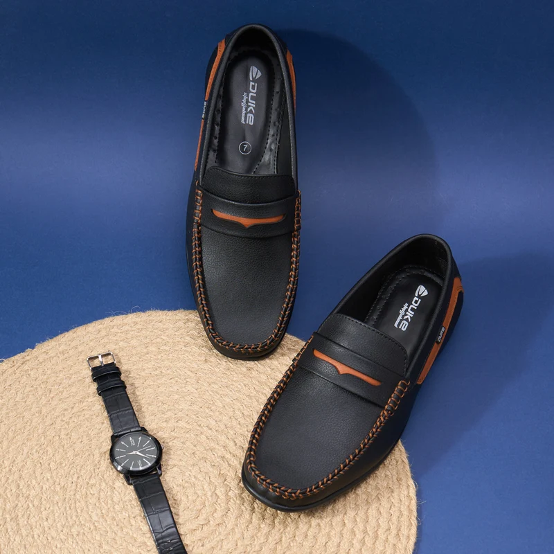Duke Men Casual Shoes (FWOL792) 10 UK / Black / Solid Contrast