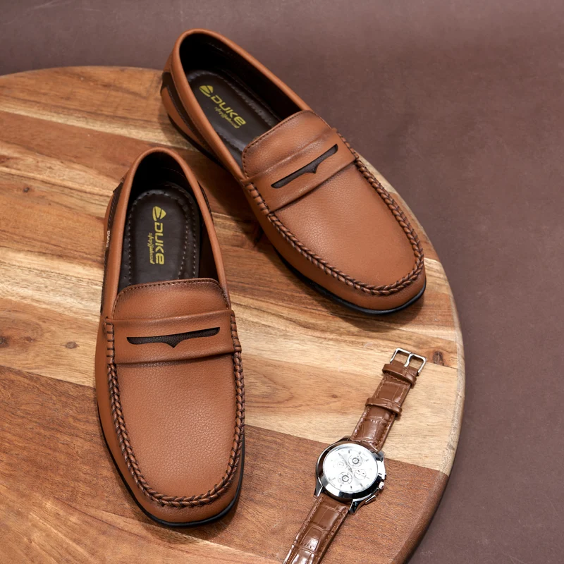 Duke Men Casual Shoes (FWOL792) 7 UK / Tan / Solid Contrast
