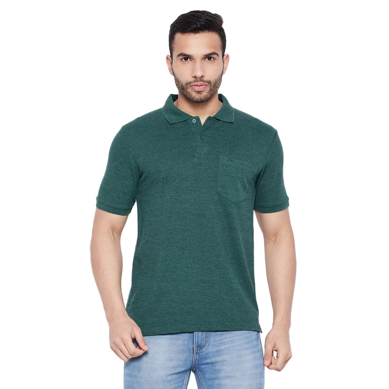 Duke Urban Men Half Sleeve Cotton T-shirt (600F) Teal Mix / M / Solid
