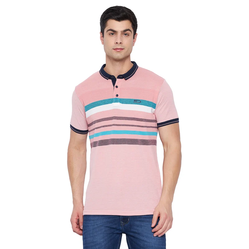 Duke Stardust Men Half Sleeve Cotton T-shirt (LF5241) XL / Cement / Striped