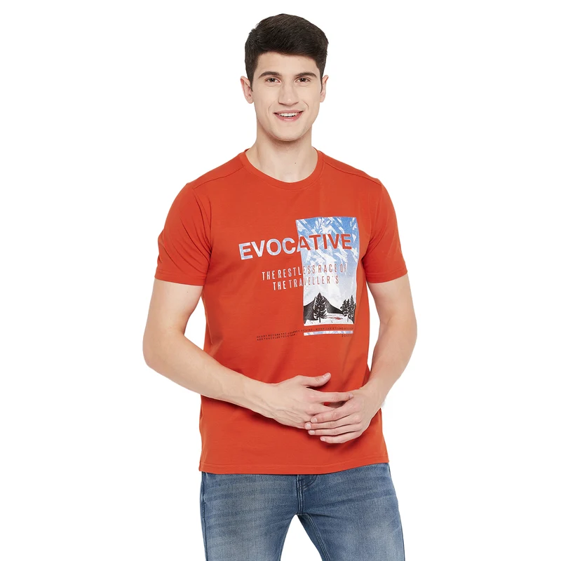 Duke Stardust Men Half Sleeve Cotton T-shirt (LF5250) XXL / Green Moss / Printed
