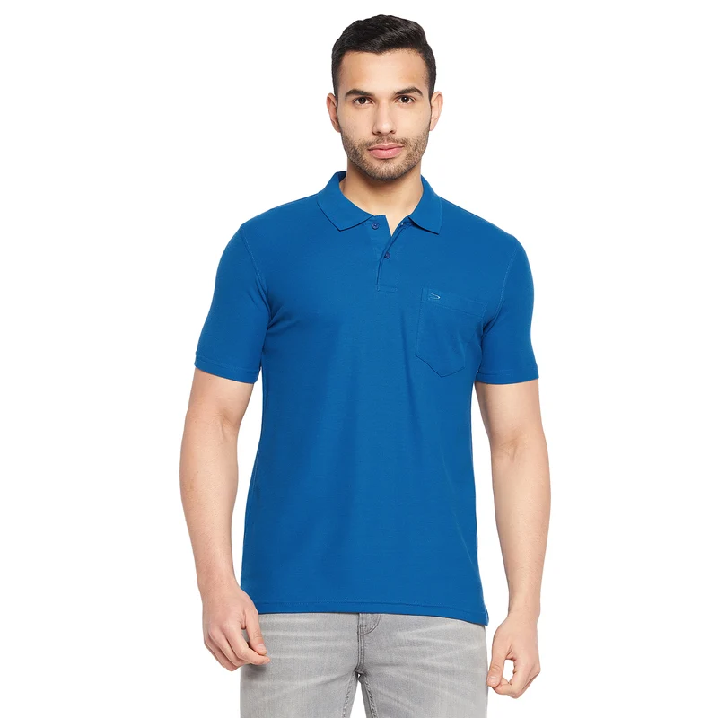 Duke Urban Men Half Sleeve Cotton T-shirt (500F) Marine / L / Solid