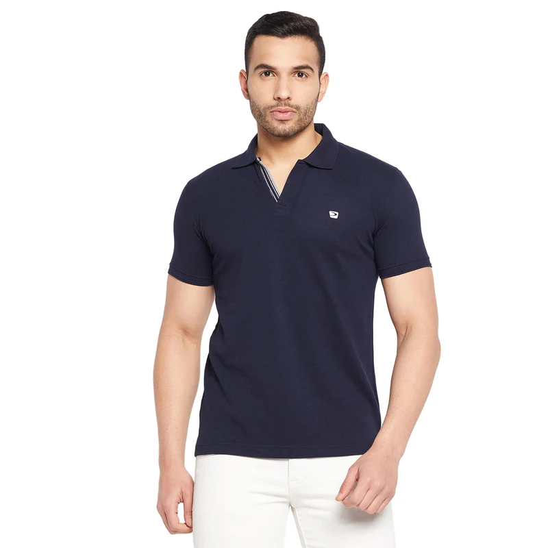 Duke Urban Men Half Sleeve Cotton T-shirt (5035F) D.Navy / XL / Solid