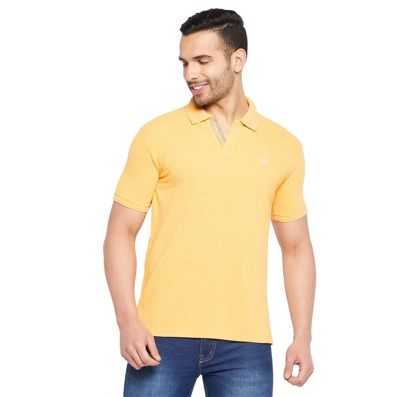 Duke Urban Men Half Sleeve Cotton T-shirt (5035F) Mango / M / Solid