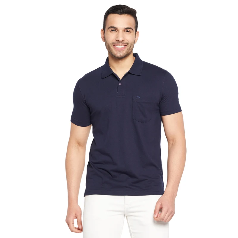 Duke Stardust Men Half Sleeve Cotton T-shirt (580F) D.Navy / XXL / Solid