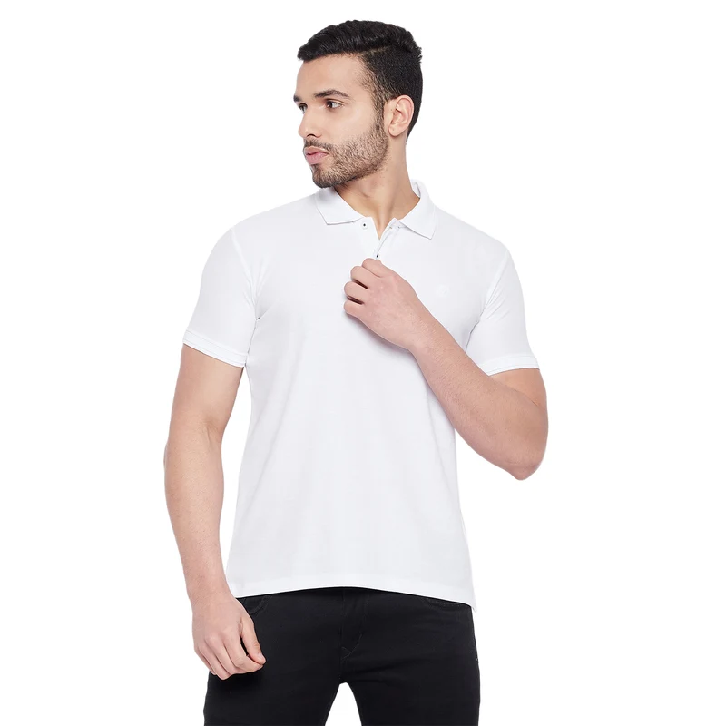 Duke Urban Men Half Sleeve Cotton T-shirt (800F) L / White / Solid