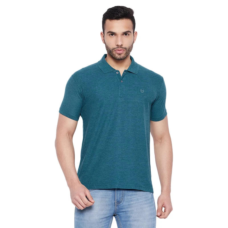 Duke Urban Men Half Sleeve Cotton T-shirt (800F) M / Teal Mix / Solid