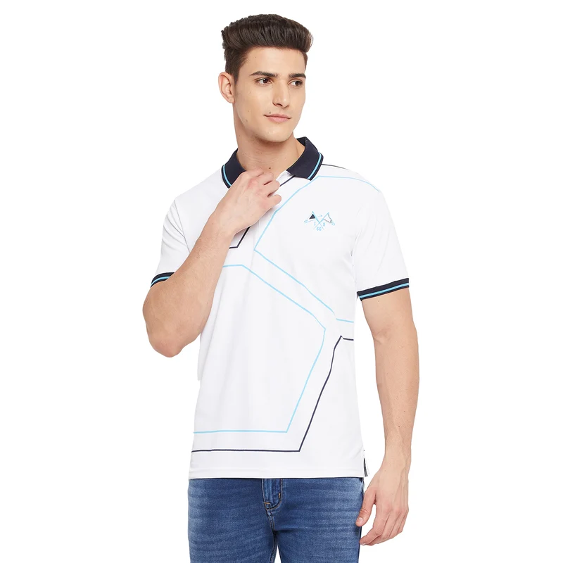 Duke Stardust Men Half Sleeve Sports T-shirt (GD1175) M / White / Printed
