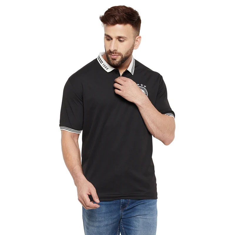 Duke Stardust Men Half Sleeve Sports T-shirt (GD1170) L / Black / Solid