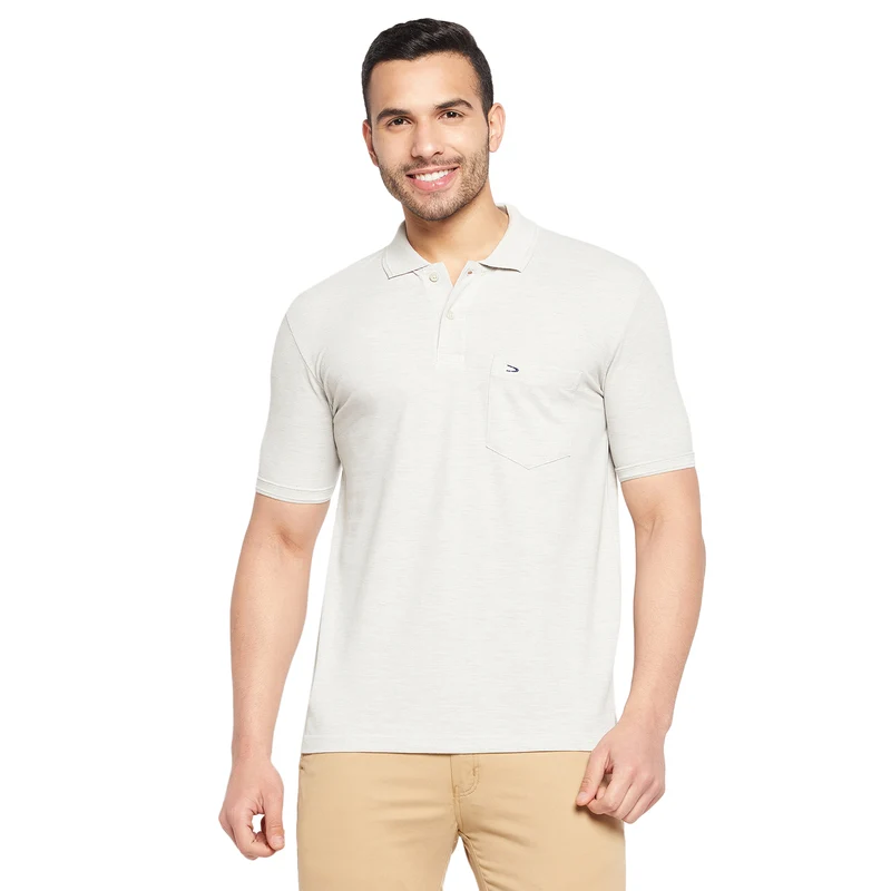 Duke Urban Men Half Sleeve Cotton T-shirt (600F) L.Grey Melange / L / Solid