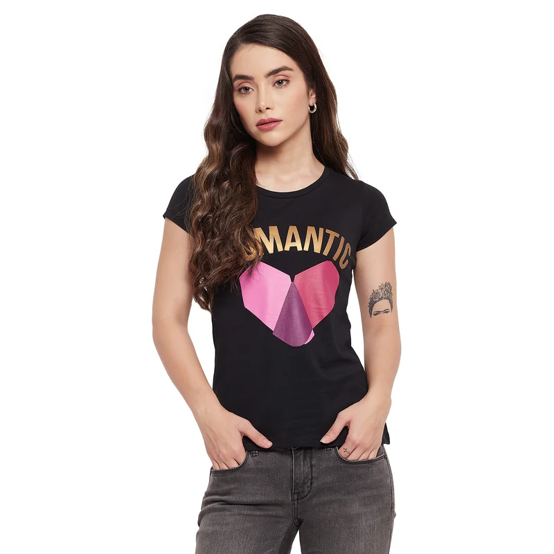 Duke Urban Round Neck Lady Top (LFX108) Black / M / Printed