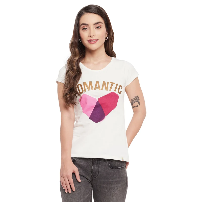 Duke Urban Round Neck Lady Top (LFX108) Off White / XL / Printed