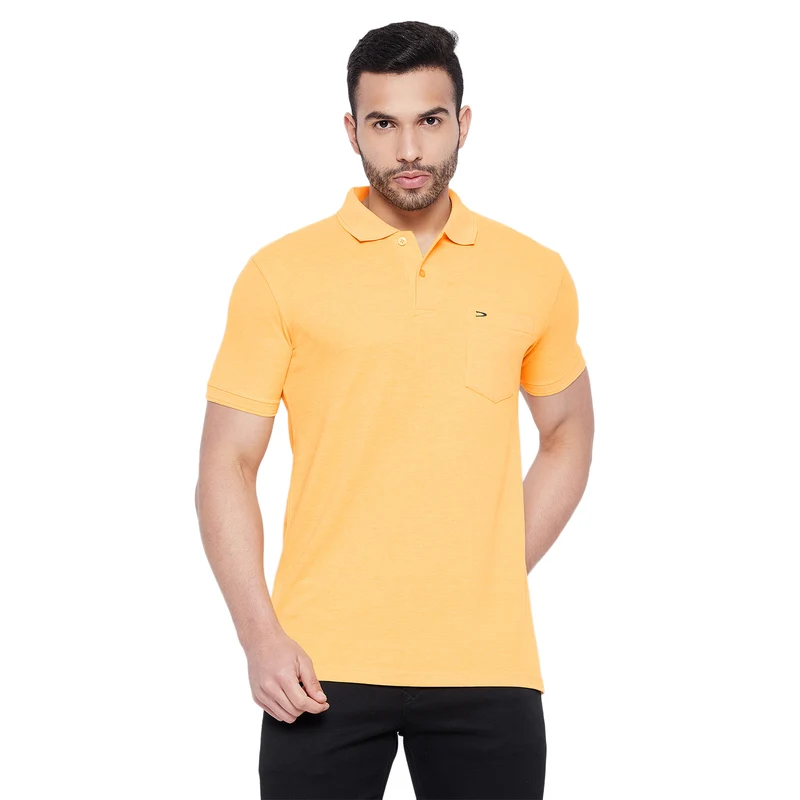 Duke Urban Men Half Sleeve Cotton T-shirt (600F) Mango / XL / Solid