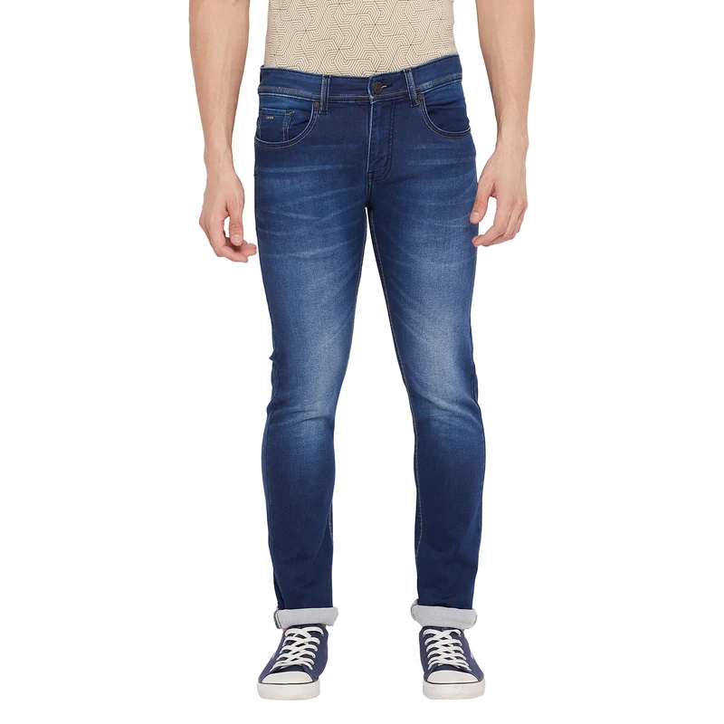 Duke Urban Men Slim Fit Stretchable Jeans (SDD5284) Medium Blue / 36 / Washed