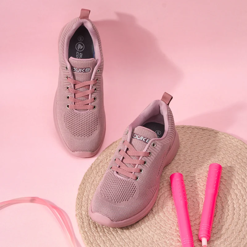 Duke Women Sports Shoes (XFOL1521) Salmon Pink / UK 9 / Solid Contrast