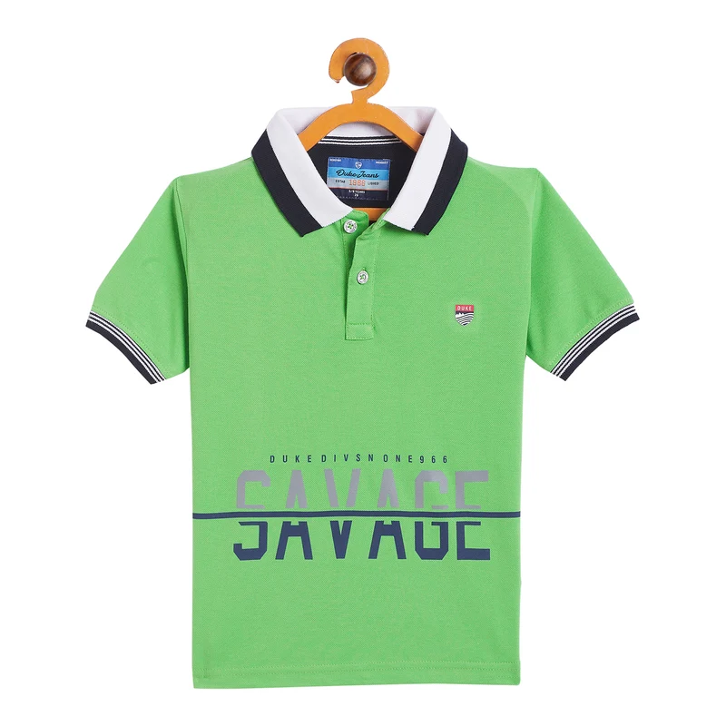 Duke Urban Boys Half Sleeve Cotton T-shirt (LF605) Fresh Green / 30 / Printed