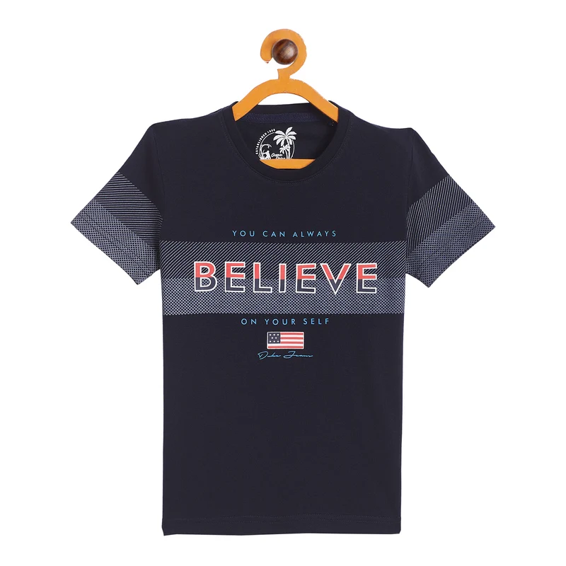 Duke Urban Boys Half Sleeve Cotton T-shirt (LF630) D.Navy / 26 / Printed