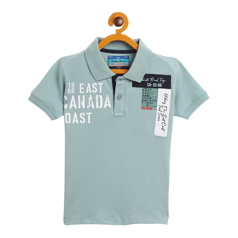 Duke Urban Boys Half Sleeve Cotton T-shirt (LF634) Pine Blue / 32 / Printed