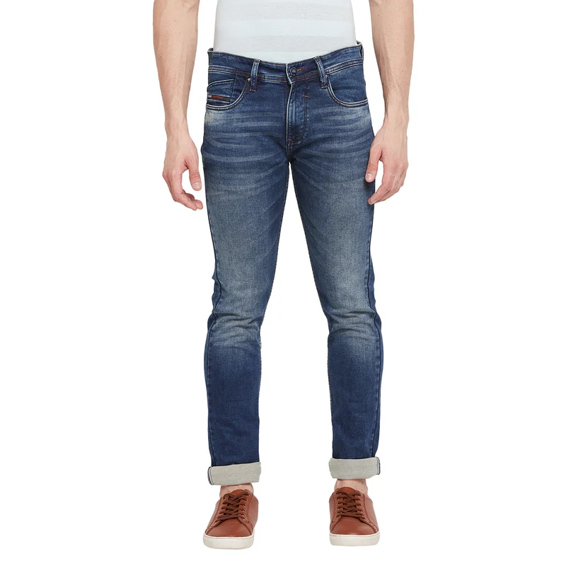 Duke Urban Men Slim Fit Stretchable Jeans (SDD5257) Tint Khaki / 32 / Washed