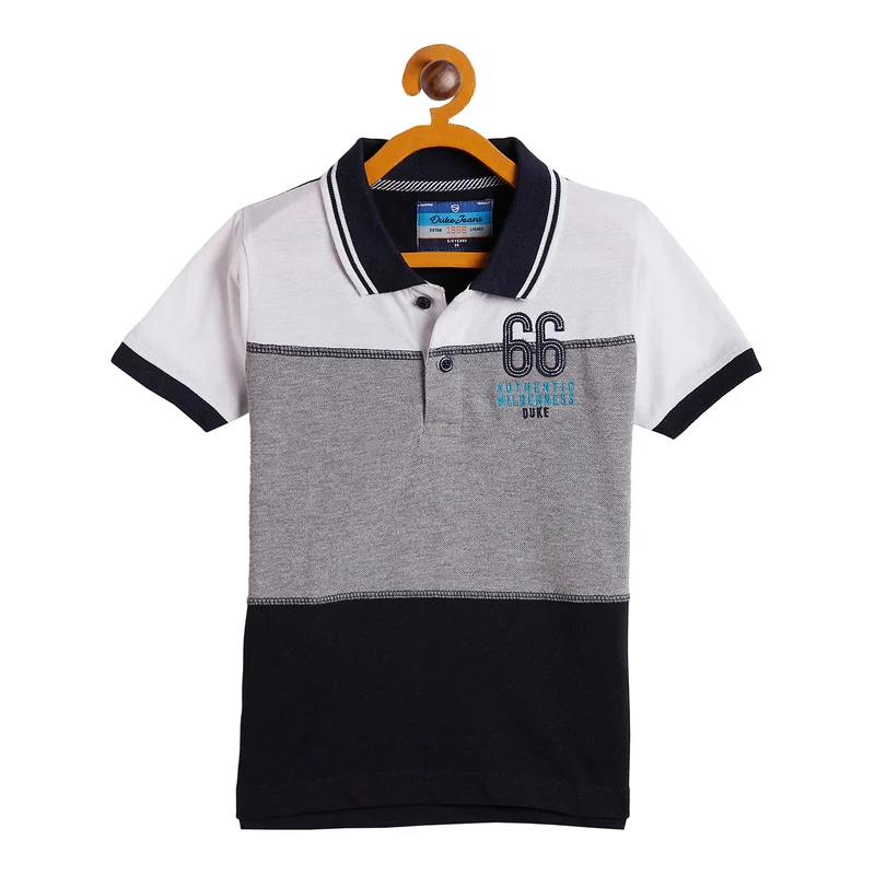 Duke Urban Boys Half Sleeve Cotton T-shirt (LF608) Stone Green / 32 / Color Block