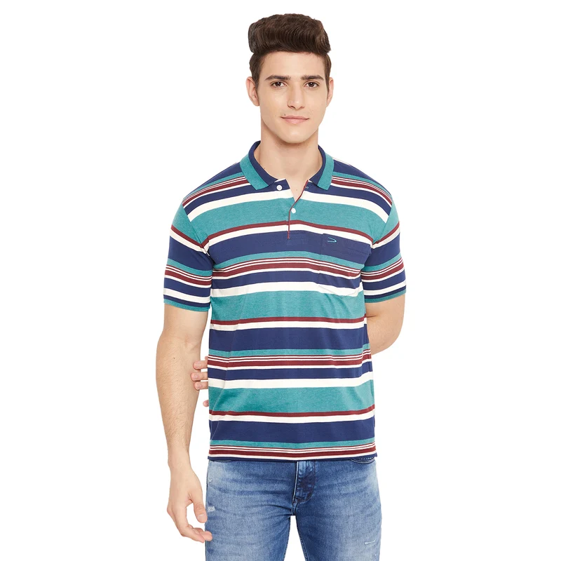 Duke Stardust Men Half Sleeve Cotton T-shirt (LQ3406) XL / D.Navy / Striped