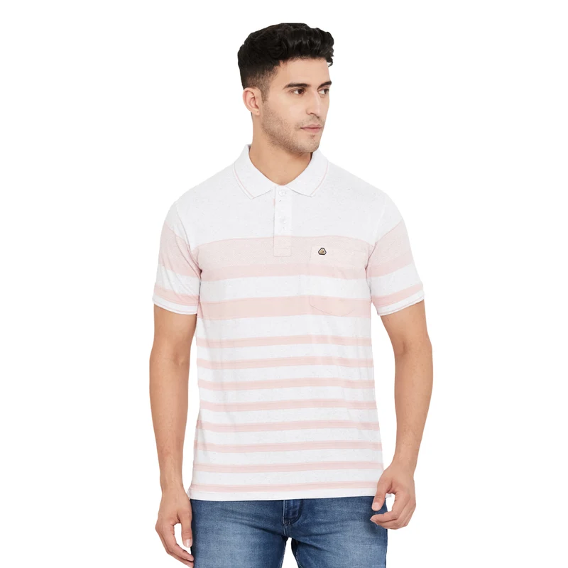Duke Stardust Men Half Sleeve Cotton T-shirt (LQ3425) Blus Pink / L