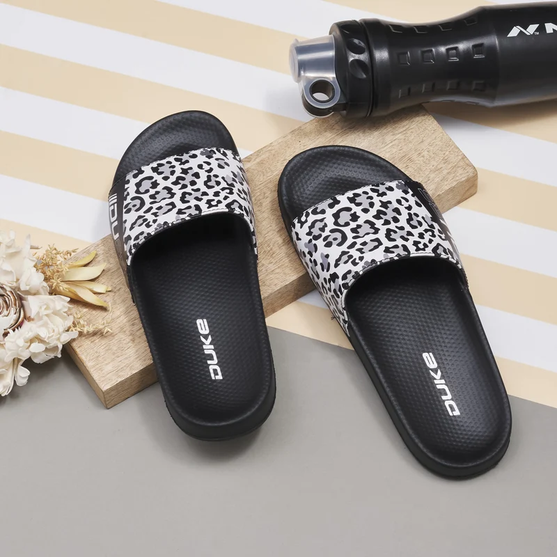 Duke Women Sliders (XFOL341) White/Black / UK 6 / Printed