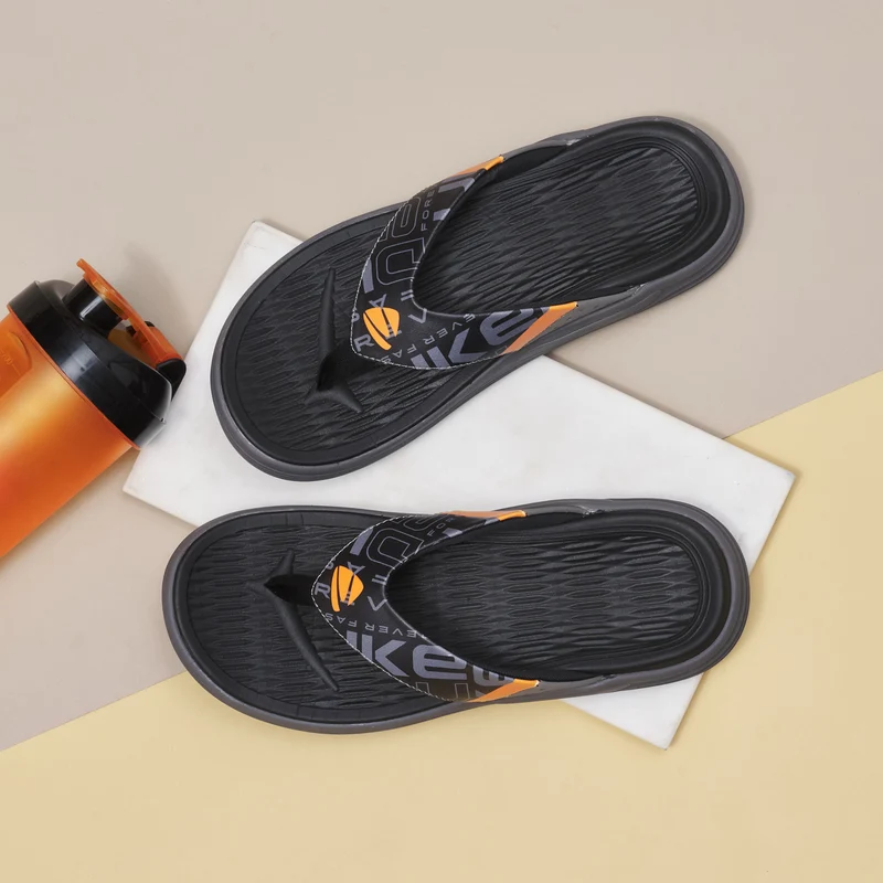Duke Men Flip-Flops (FWOL6103) 8 UK / Black / Printed