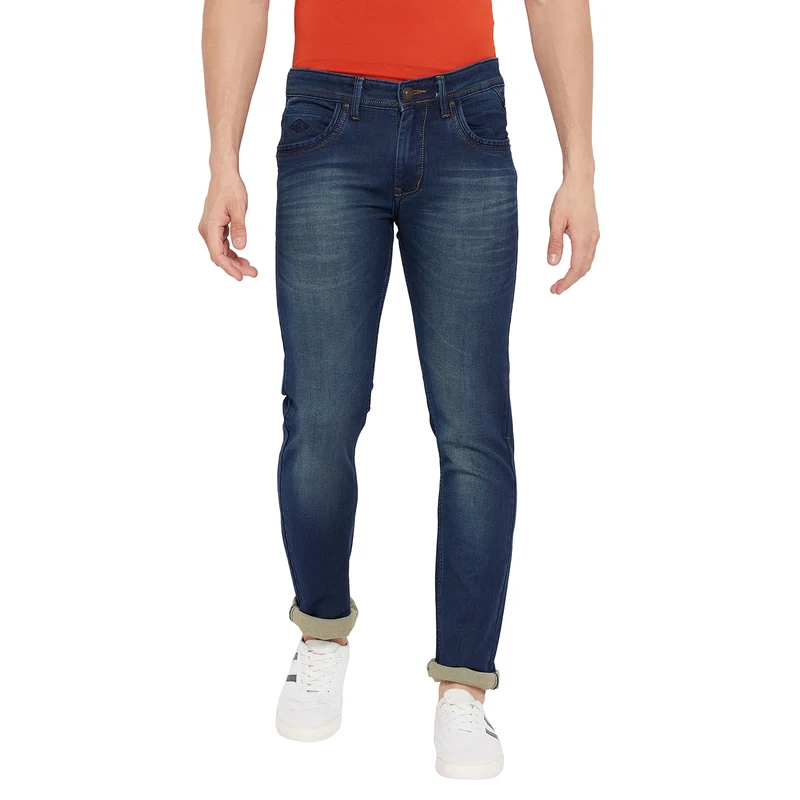 Duke Stardust Men Slim Fit Stretchable Jeans (SDD5295) D.Blue / 30 / Washed