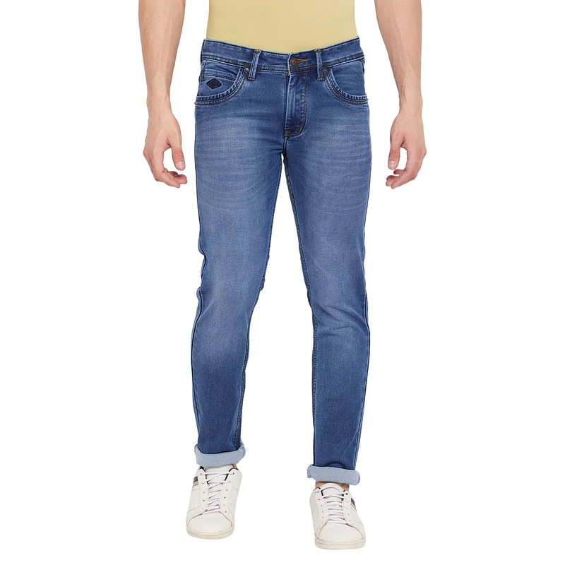 Duke Stardust Men Slim Fit Stretchable Jeans (SDD5295) Medium Blue / 34 / Washed