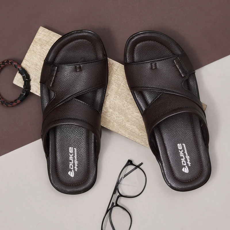 Duke Men Comfort Sandals (FWD8044) 10 UK / Brown / Solid Contrast