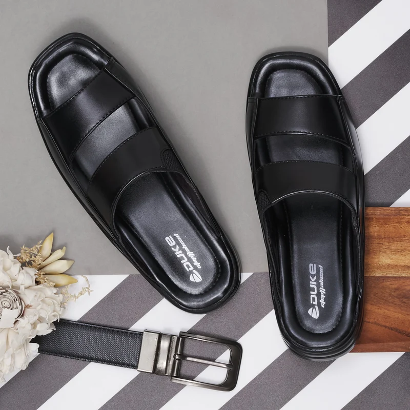 Duke Men Comfort Sandals (FWD8045) 6 UK / Black / Solid Contrast